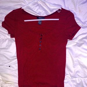 Red and black striped tshirt